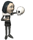 Shakespeare Actor with Skull